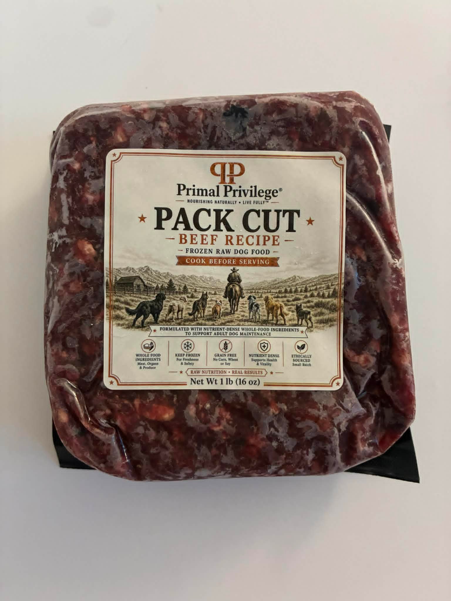 Pack Cut Beef Formula Raw Dog Food